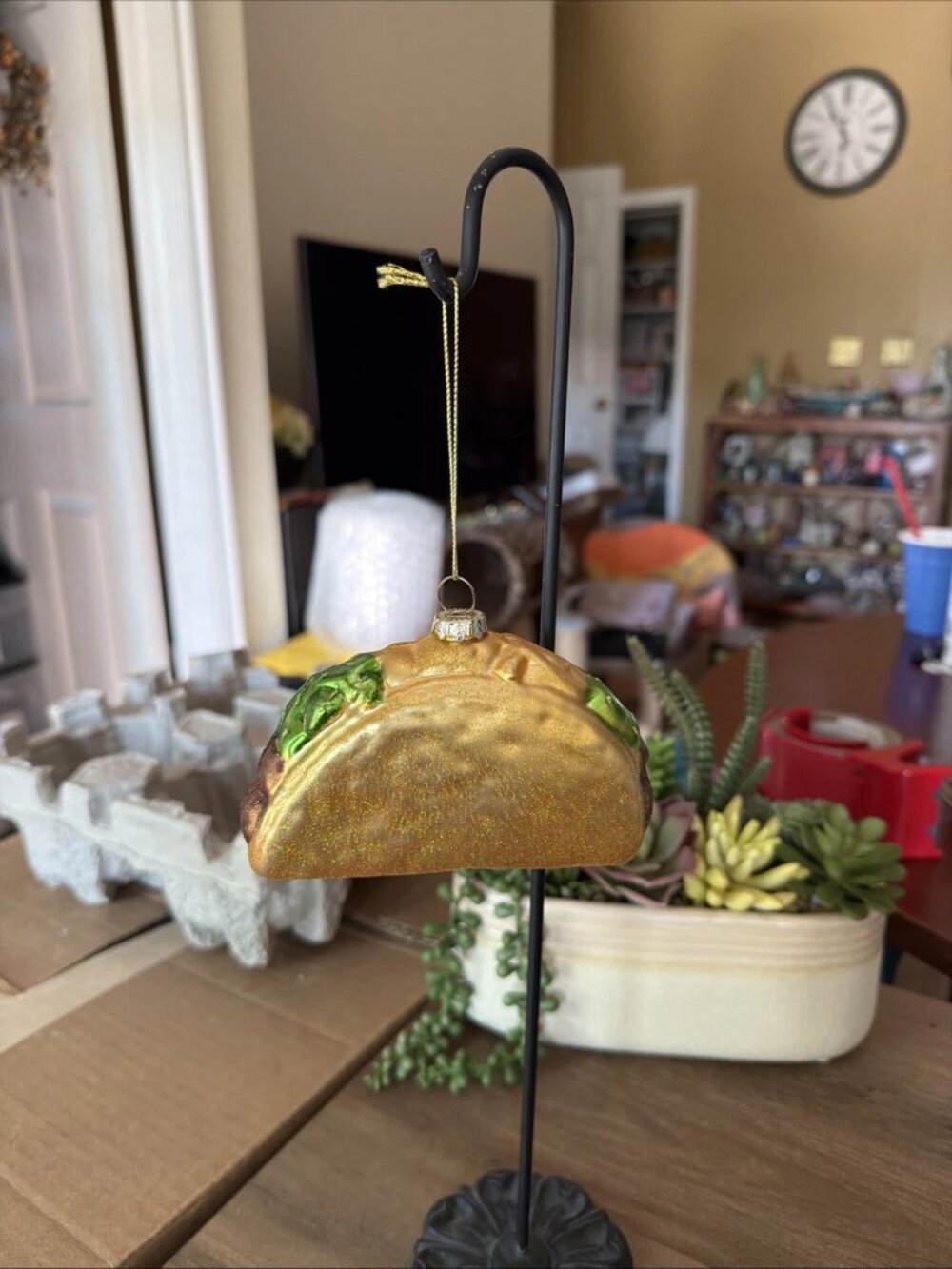 Hand Blown Glass Taco Christmas Ornament